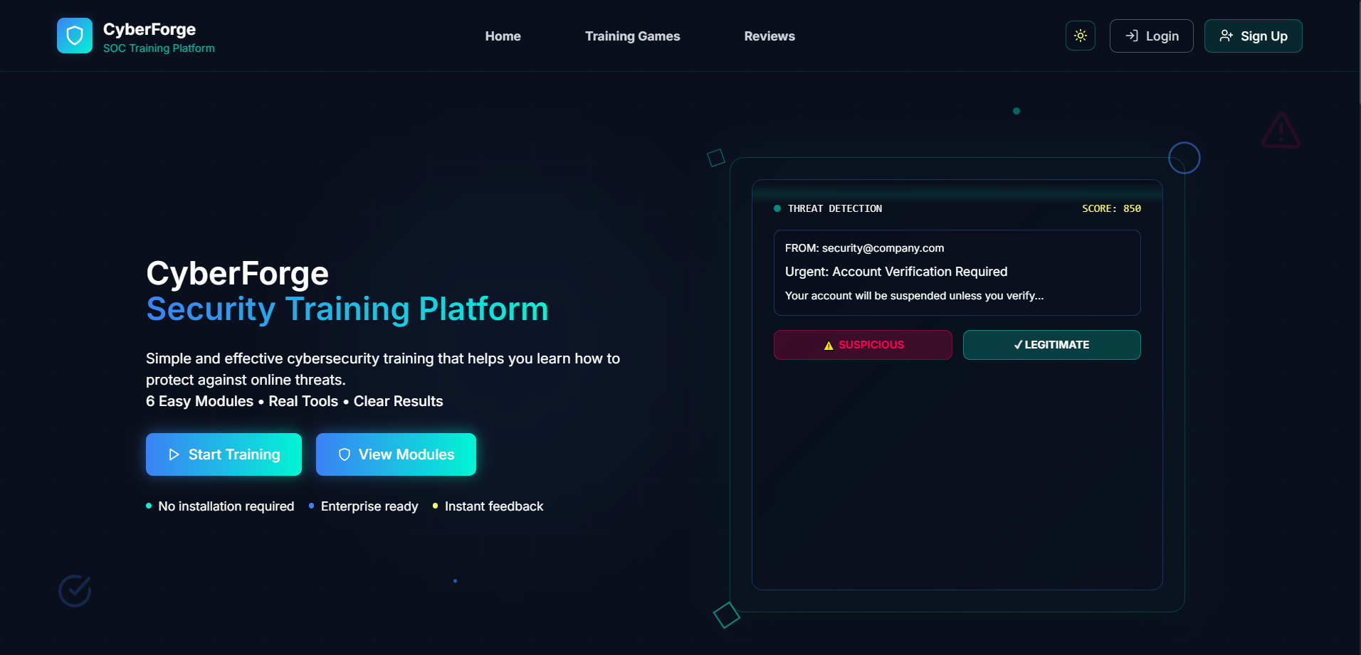 CyberForge Security Training Platform